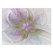 Floral kleurrijk Abstract fractal met roze en goud Tafelkleed (Voorkant (Horizontaal))