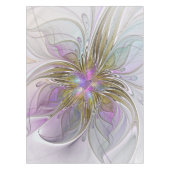Floral kleurrijk Abstract fractal met roze en goud Tafelkleed (Voorkant)