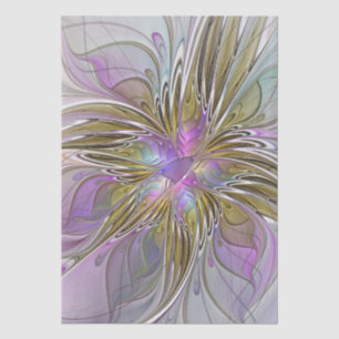 Floral kleurrijk Abstract fractal met roze en goud Tissuepapier
