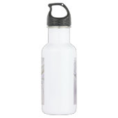 Floral kleurrijk Abstract fractal met roze en goud Waterfles (Achterkant)