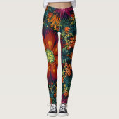 Floral kleurrijk ontwerp leggings (Voorkant)