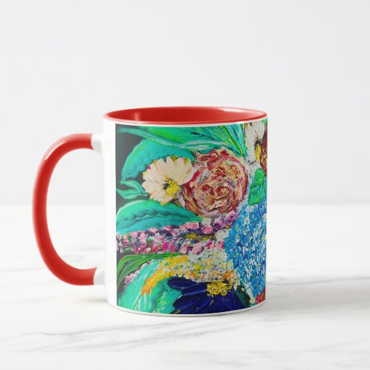 Floral kleurrijk schildercadeau voor haar koffie M Mok (Links)
