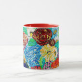 Floral kleurrijk schildercadeau voor haar koffie M Mok (Midden)