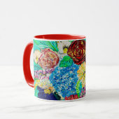 Floral kleurrijk schildercadeau voor haar koffie M Mok (Voorkant links)