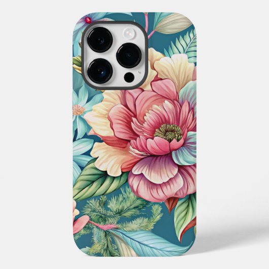 Floral Kleurrijke iPhone 14 Pro hoesjes (Achterkant)
