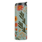 Floral  kleurrijke ventilator thermisch getumbler thermosbeker (Gedraaid links)
