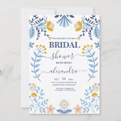 Floral kleurrijke volkskunst Bridal Kaart (Voorkant)