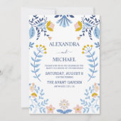 Floral kleurrijke volksmirbruiloft kaart (Voorkant)