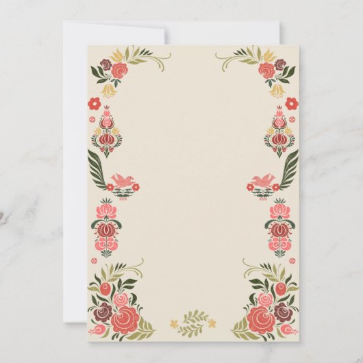 Floral kleurrijke volksmirbruiloft save the date (Achterkant)