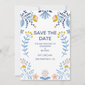 Floral kleurrijke volksmirbruiloft save the date (Voorkant)