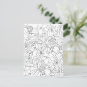 Floral kleurt zwarte witte tuin briefkaart (Staand voorkant)
