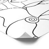 Floral kleurt zwarte witte tuin poster (Hoek)