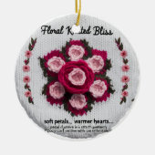 Floral Knitted Bliss Ceramic Ornament | Rose Keeps (Voorkant)