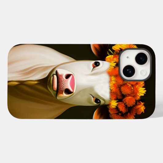 Floral-koe Case-Mate iPhone Case (Achterkant (horizontaal))