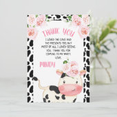 Floral Koe en Koe Maandag Afdrukken Hartelijk dank Kaart (Staand voorkant)