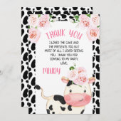 Floral Koe en Koe Maandag Afdrukken Hartelijk dank Kaart (Voorkant / Achterkant)