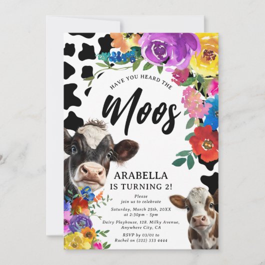 Floral Koe: "Heb je de MOOS gehoord" Kaart (Voorkant)