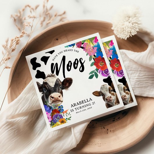 Floral Koe: "Heb je de MOOS gehoord" Servet