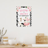 Floral Koe Koe Afdrukdag Welkomstteken feestdag Poster (Keuken)