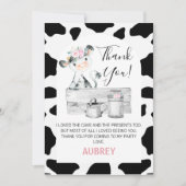 Floral Koe Maandag Afdrukken Hartelijk dank Kaart (Voorkant)