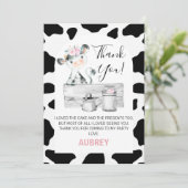 Floral Koe Maandag Afdrukken Hartelijk dank Kaart (Staand voorkant)