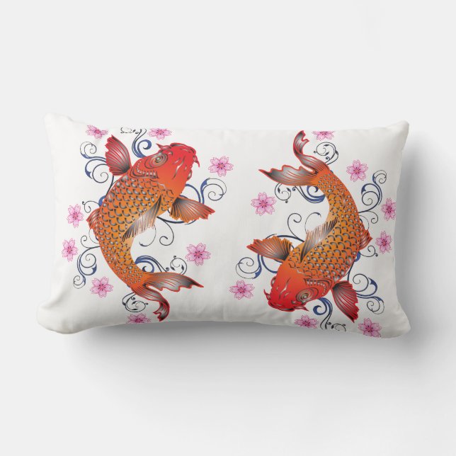 Floral koi carp kussen (Voorkant)