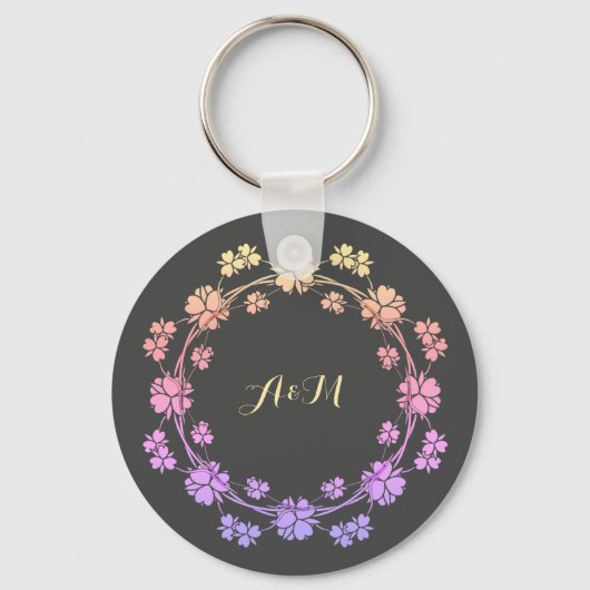 Floral koninklijke Sleutelhanger (Voorkant)