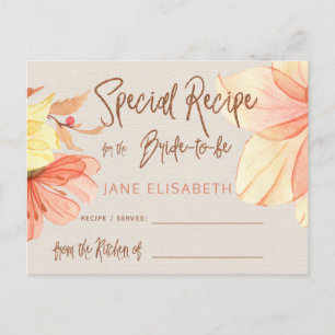 Floral koperen glitter script vrijgezellenfeest re briefkaart