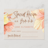 Floral koperen glitter script vrijgezellenfeest re briefkaart (Voorkant)
