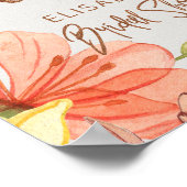 Floral koperen glitter vrijgezellenfeest welkomstb poster (Hoek)