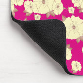 Floral koperen pastel geel op Fuchsia-achtergrond Muismat (Hoek)