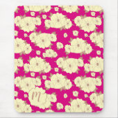 Floral koperen pastel geel op Fuchsia-achtergrond Muismat (Voorkant)