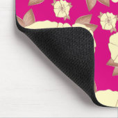 Floral koperen pastel geel op Fuchsia-achtergrond Muismat (Hoek)