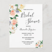 Floral koraal roos goud Bridal Shower-uitnodiging Briefkaart (Voorkant)