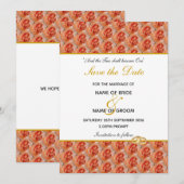 Floral | KORAAL ROOS | TWEE WORDEN ÉÉN Heilige Sch Save The Date (Voorkant / Achterkant)
