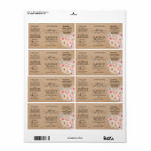 Floral krafat & logo Essential Oil Bottle Label (Full Sheet)