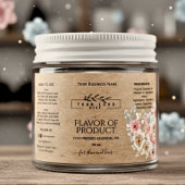 Floral krafat & logo Essential Oil Bottle Label