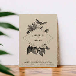 Floral Kraft bruiloft Save The Date