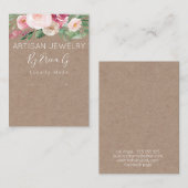 Floral Kraft Handgemaakte Oorbellen Sieraden Displ Visitekaartje (Voorkant / Achterkant)