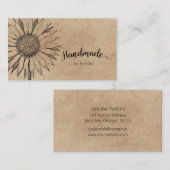  Floral Kraft Minimalist Handmade Visitekaartje (Voorkant / Achterkant)