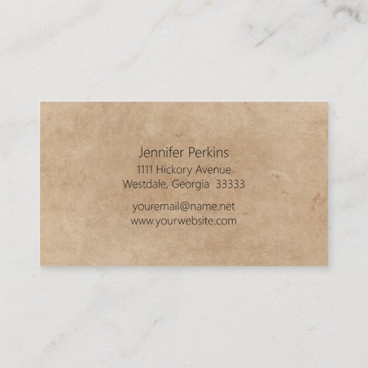 Floral Kraft Minimalist Handmade Visitekaartje (Achterkant)