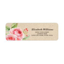 Floral | Kraft Paper Wedding Return Address Labels
