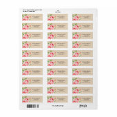 Floral | Kraft Paper Wedding Return Address Labels (Full Sheet)