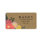  Floral Kraft retour adreslabel Etiket (Voorkant)