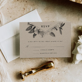 Floral Kraft RSVP-kaart RSVP Kaartje