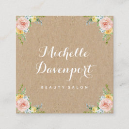 Floral kraft square visitekaartje