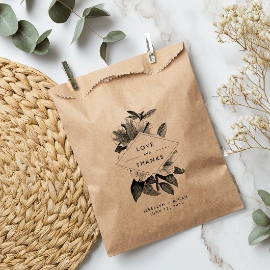 Floral Kraft Wedding Favor Dank je Bedankzakje