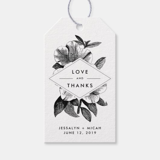 Floral Kraft Wedding Favor Dank je Cadeaulabel (Voorkant)