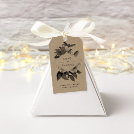 Floral Kraft Wedding Favor Dank je Cadeaulabel