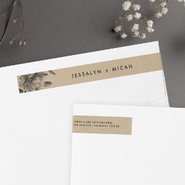 Floral Kraft Wedding Return Address